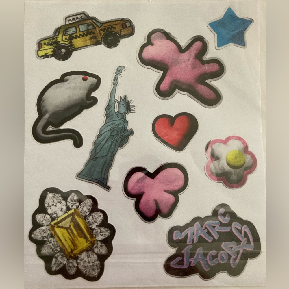NWT Marc Jacobs STICKERS Multicolor Authentic Iconic Handbag Dsign STICKERS ONLY